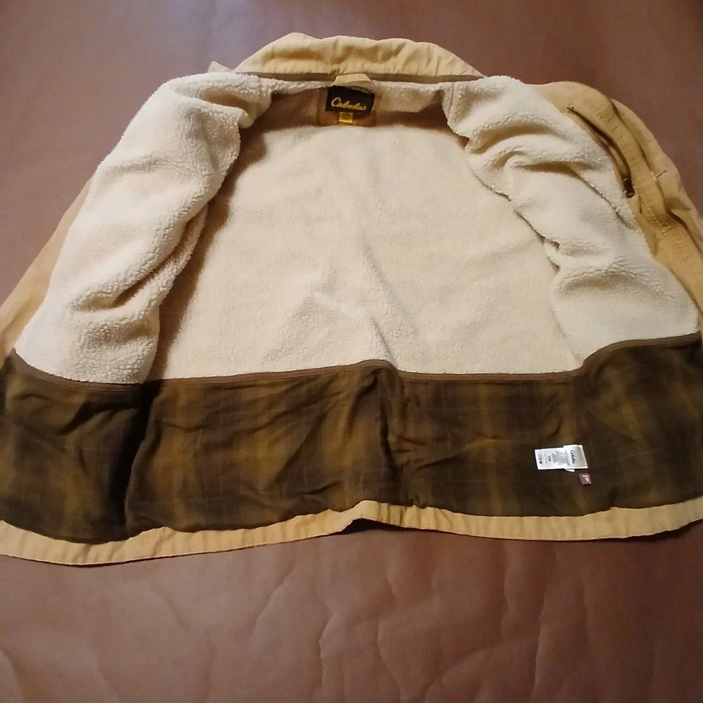 Cabelas Roughneck Jacket Mens Large Sherpa Lined Canvas Field Coat Warm
